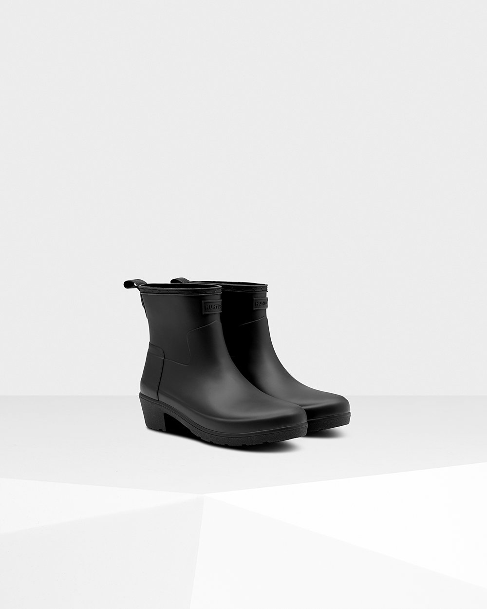 Women Hunter Refined Slim Fit Low Ankle | Heeled Boots Black | NZ-68709-UZLR